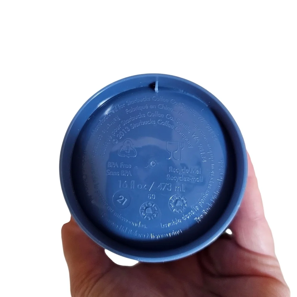 Starbucks 2013 Reusable Tumbler Blue Siren Plastic Travel Coffee Cup 16oz.